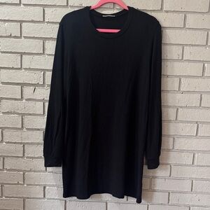 Reformation black long sleeve Mini dress XL Tencel Lyocell stretch made in USA